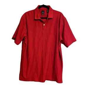 Page & Tuttle Men's Size L Polo Golf Shirt Red Cool Swing Short Sleeve Back Vent